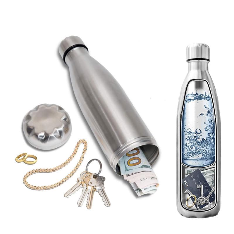 LinaLife 750ML Diversion Stainless Steel Safe Water Bottle Money